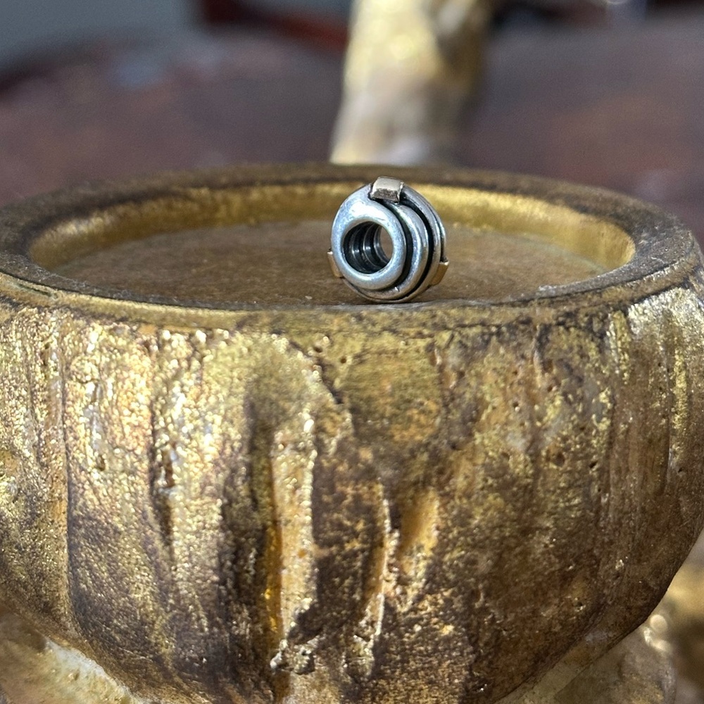 Pandora Two Tone 14K Gold Silver Twisted Rope Charm - Picture 7 of 15
